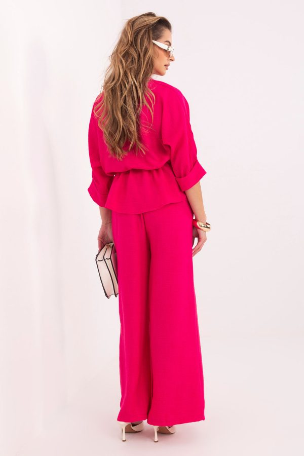 Pink Set in Pants, Trousers, Shorts with Spandex and Polyester