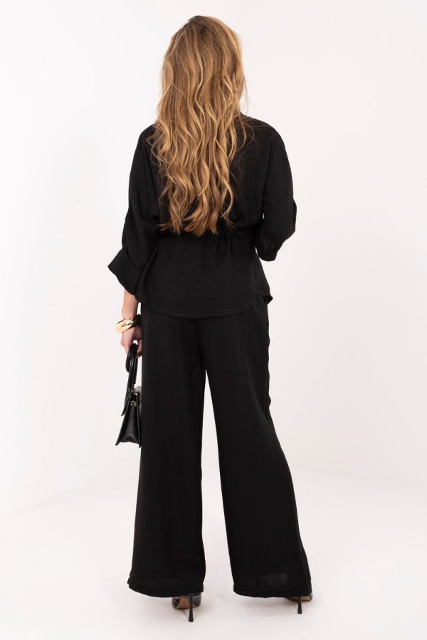 Black Set in Pants, Trousers, Shorts with Spandex and Polyester