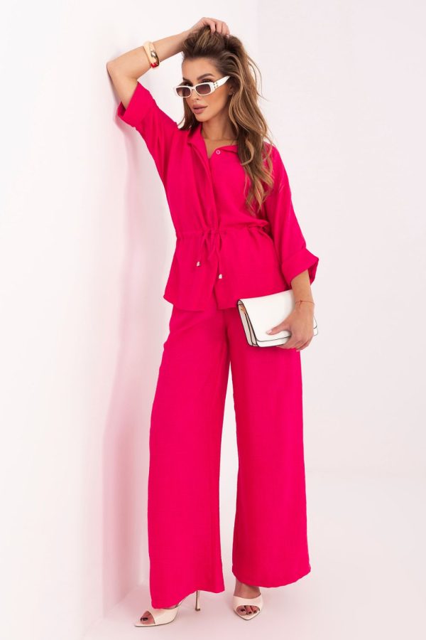 Pink Set in Pants, Trousers, Shorts with Spandex and Polyester