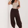 Brown Tracksuit Trousers in Pants, Trousers, Shorts with Cotton and Spandex