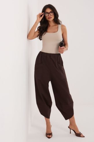 Brown Tracksuit Trousers in Pants, Trousers, Shorts with Cotton and Spandex