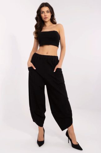 Black Tracksuit Trousers in Pants, Trousers, Shorts with Cotton and Spandex