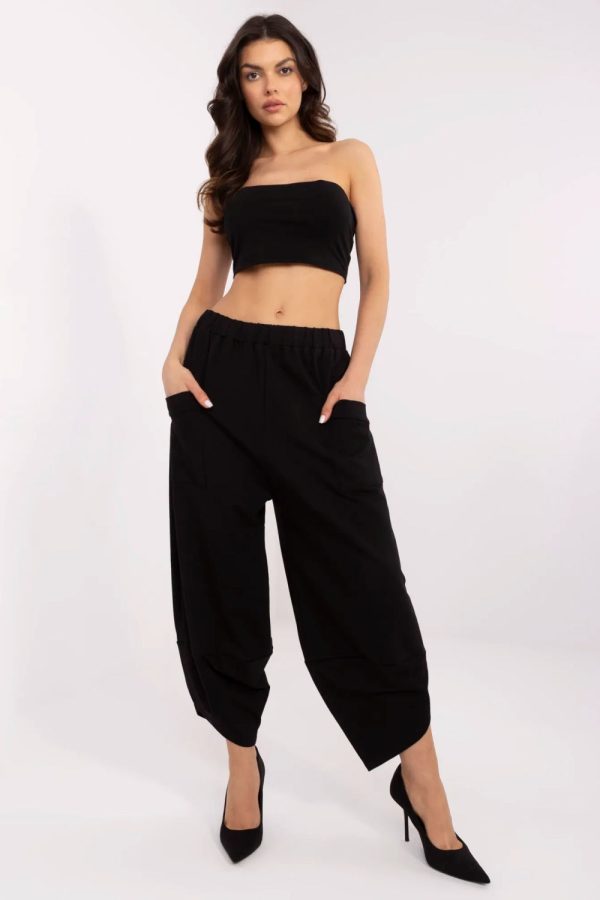 Black Tracksuit Trousers in Pants, Trousers, Shorts with Cotton and Spandex
