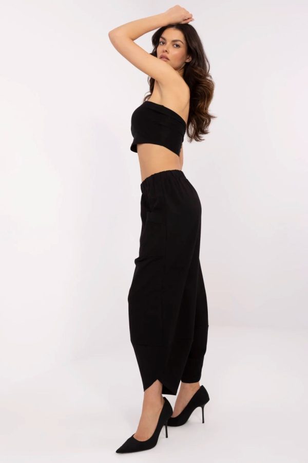 Black Tracksuit Trousers in Pants, Trousers, Shorts with Cotton and Spandex
