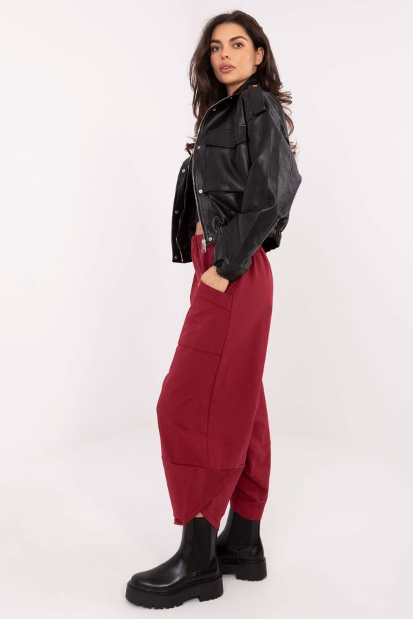 Red Tracksuit Trousers in Pants, Trousers, Shorts with Cotton and Spandex