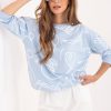 Blue Blouse in Women`s Blouses, Tunics with Cotton and Spandex