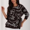Brown Blouse in Women`s Blouses, Tunics with Cotton and Spandex