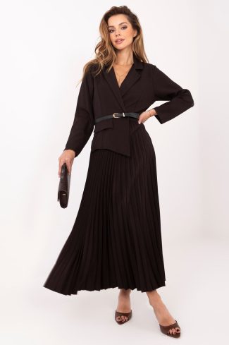 Brown Daydress in Day Dresses with Spandex, Polyester and Viscose