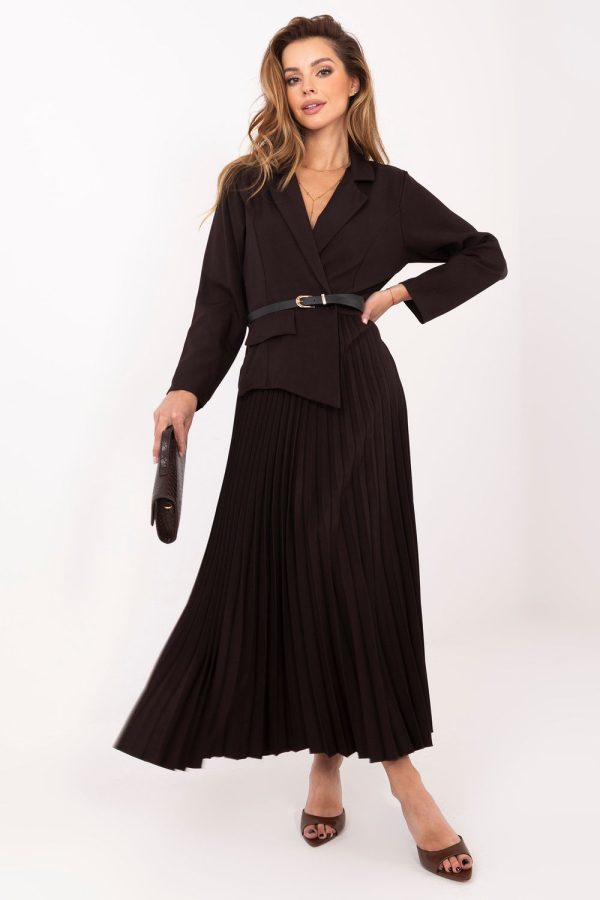 Brown Daydress in Day Dresses with Spandex, Polyester and Viscose