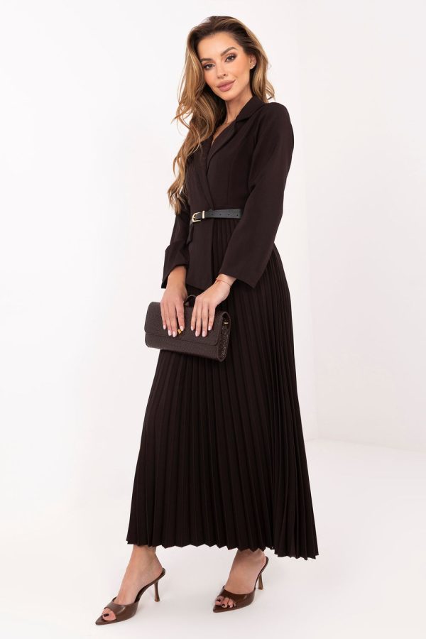 Brown Daydress in Day Dresses with Spandex, Polyester and Viscose