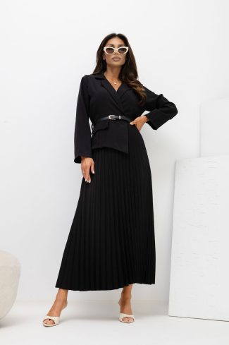 Black Daydress in Day Dresses with Spandex, Polyester and Viscose