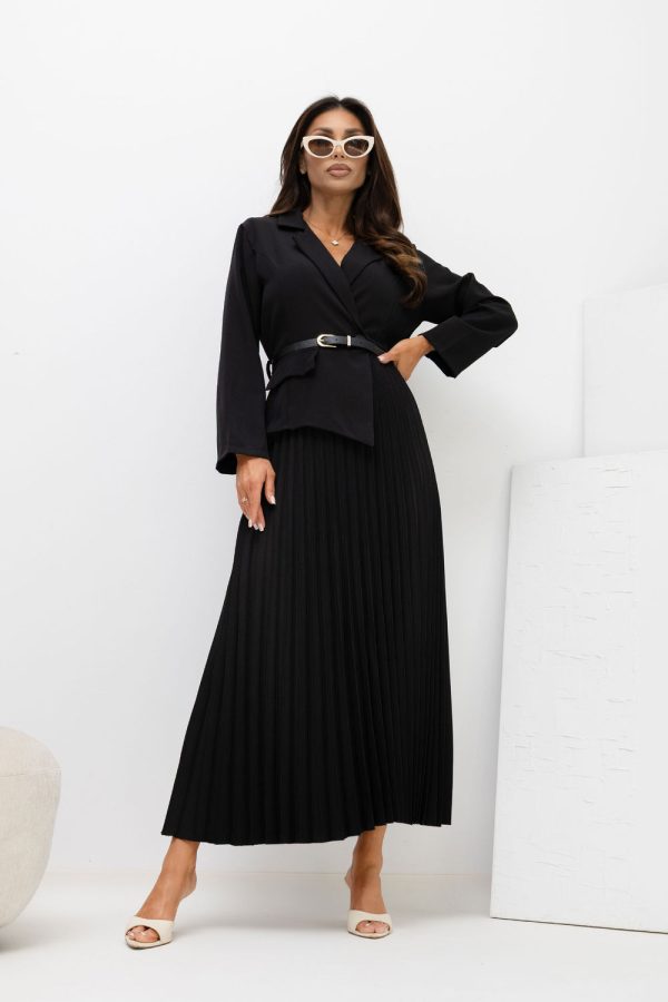 Black Daydress in Day Dresses with Spandex, Polyester and Viscose