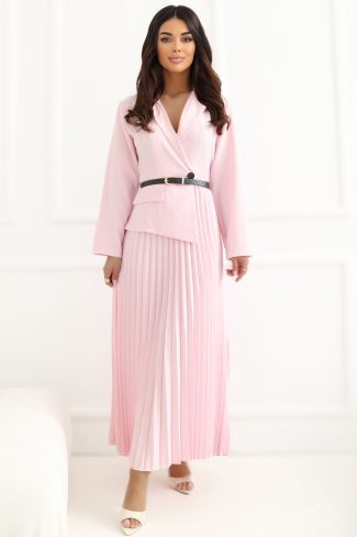 Pink Daydress in Day Dresses with Spandex, Polyester and Viscose