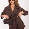 Brown Coat in Women`s Coats, Jackets with Spandex and Polyester