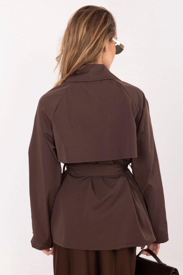 Brown Coat in Women`s Coats, Jackets with Spandex and Polyester