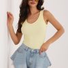Yellow Top in Undershirts / Tops with Cotton and Spandex