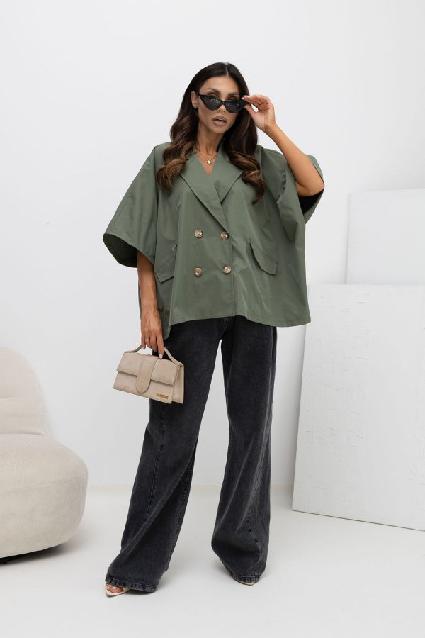 Green Coat in Women`s Coats, Jackets with Polyester