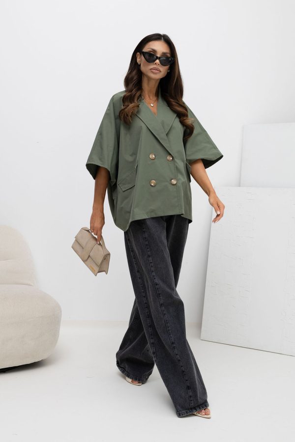Green Coat in Women`s Coats, Jackets with Polyester