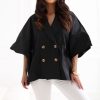 Black Coat in Women`s Coats, Jackets with Polyester
