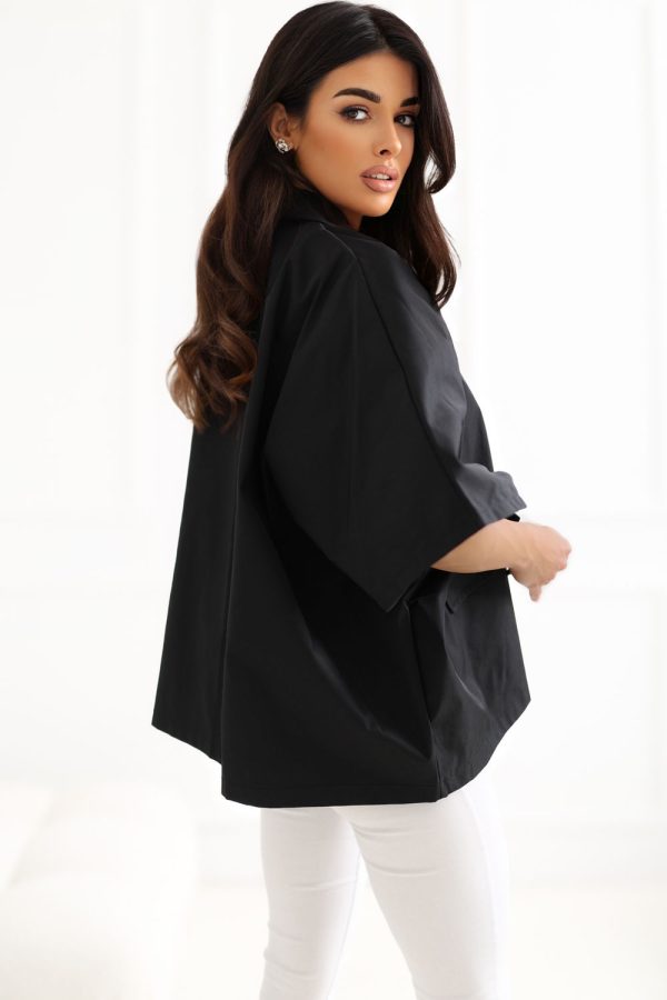 Black Coat in Women`s Coats, Jackets with Polyester