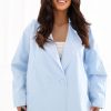 Blue Coat in Women`s Coats, Jackets with Polyester