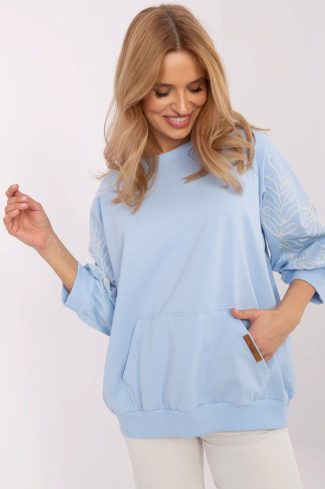 Blue Sweatshirt in Sweatshirts For Women with Cotton and Spandex