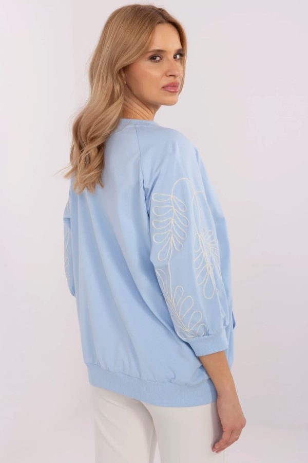 Blue Sweatshirt in Sweatshirts For Women with Cotton and Spandex