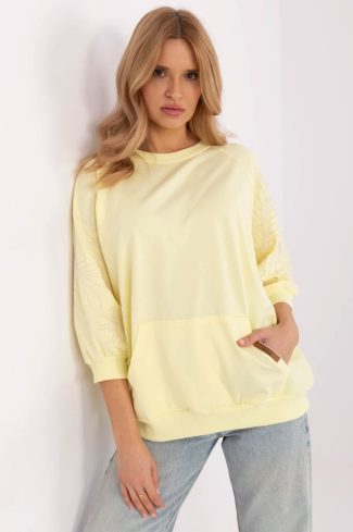 Yellow Sweatshirt in Sweatshirts For Women with Cotton and Spandex