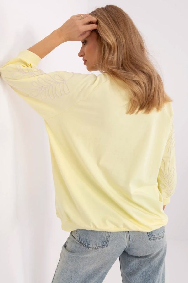 Yellow Sweatshirt in Sweatshirts For Women with Cotton and Spandex