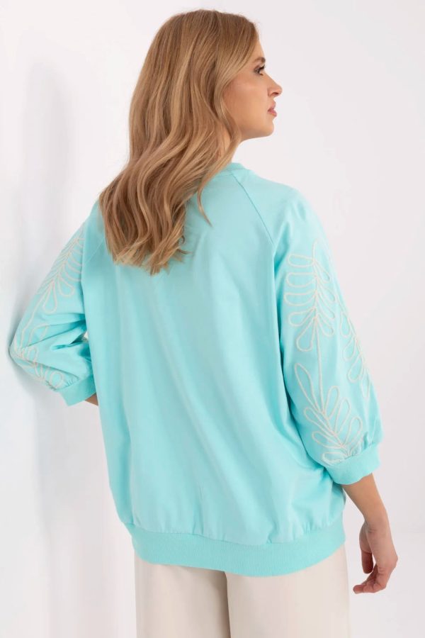 Green Sweatshirt in Sweatshirts For Women with Cotton and Spandex