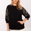 Black Sweatshirt in Sweatshirts For Women with Cotton and Spandex