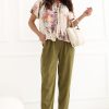 Green Corduroy Trousers in Pants, Trousers, Shorts with Polyester