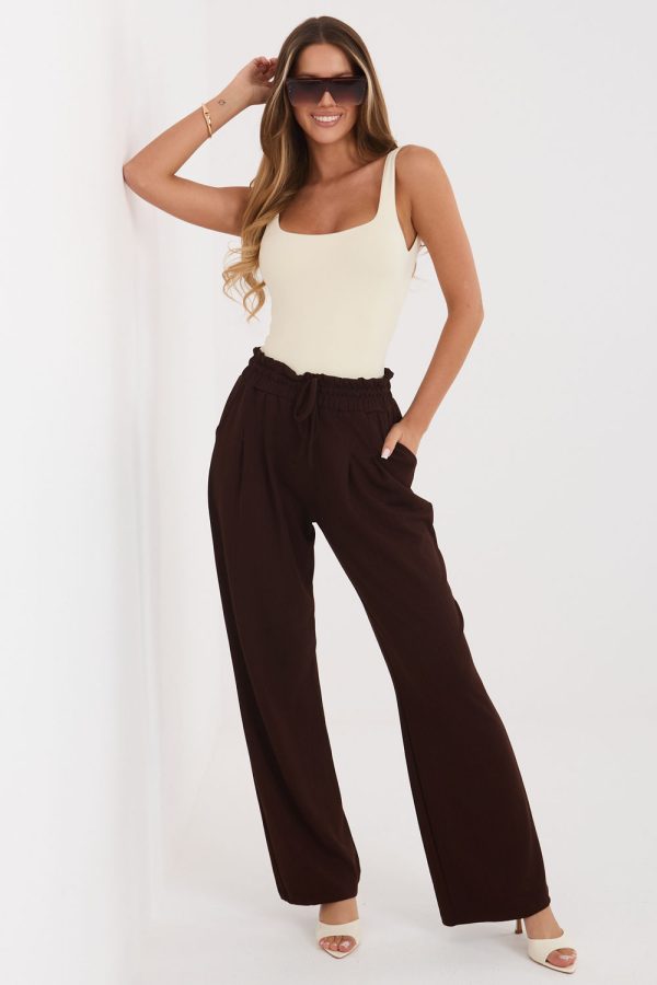 Brown Tracksuit Trousers in Pants, Trousers, Shorts with Spandex and Viscose