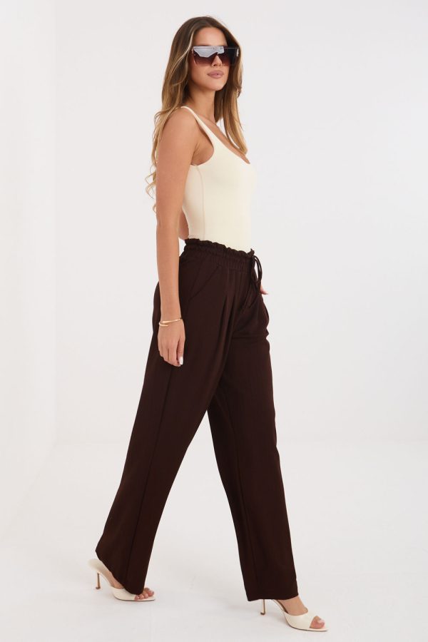 Brown Tracksuit Trousers in Pants, Trousers, Shorts with Spandex and Viscose