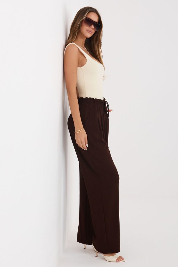 Brown Tracksuit Trousers in Pants, Trousers, Shorts with Spandex and Viscose