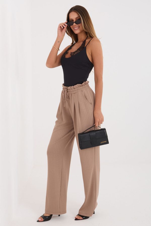 Beige Tracksuit Trousers in Pants, Trousers, Shorts with Spandex and Viscose