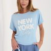 Blue Blouse in Women`s Blouses, Tunics with Spandex and Viscose