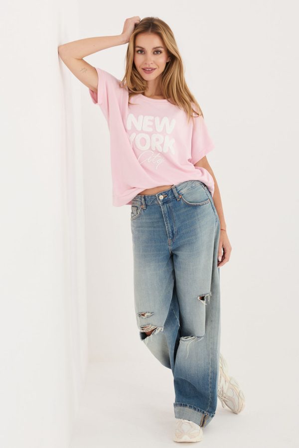 Pink Blouse in Women`s Blouses, Tunics with Spandex and Viscose