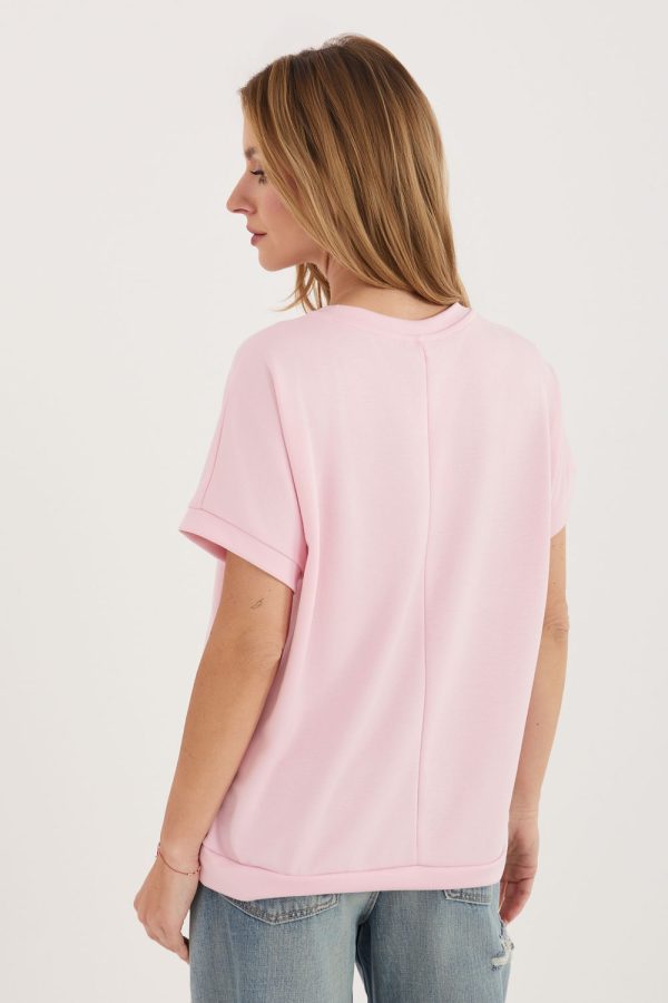 Pink Blouse in Women`s Blouses, Tunics with Spandex and Viscose