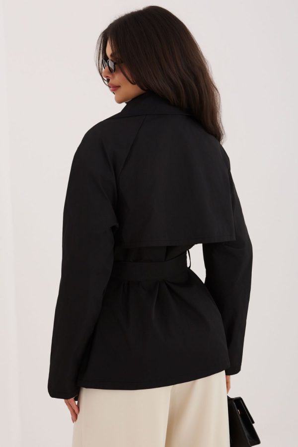 Black Coat in Women`s Coats, Jackets with Spandex and Polyester