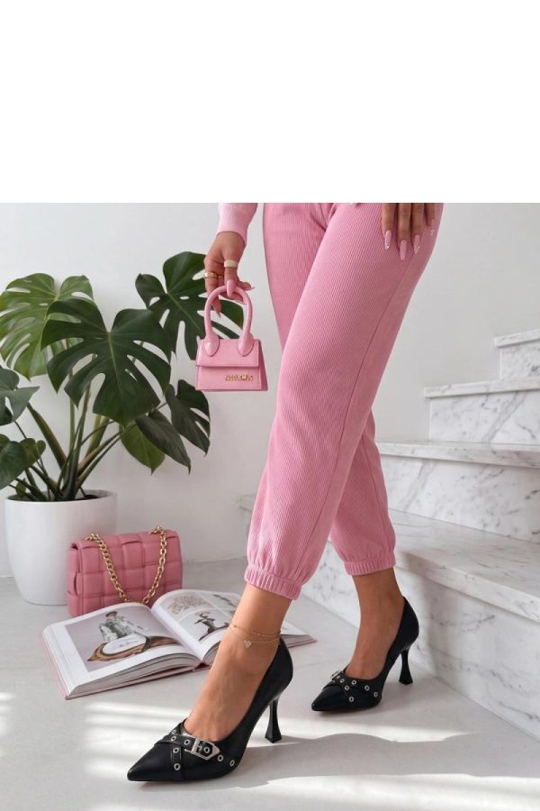 Black High Heels in High Heels with Fabric, Footbed and Heel Height