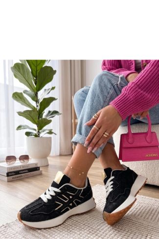 1124653 Black Platform Sneakers in Women`s Athletic Shoes, Trainers, Sneakers with Fabric, Footbed and Platform Height