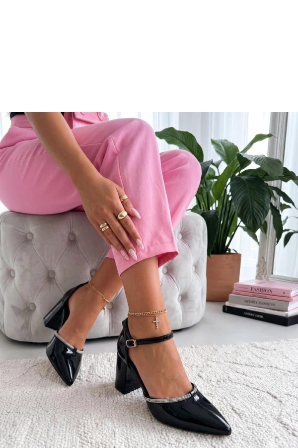 Black Block Heel Pumps...Fabric, Footbed and Heel Height