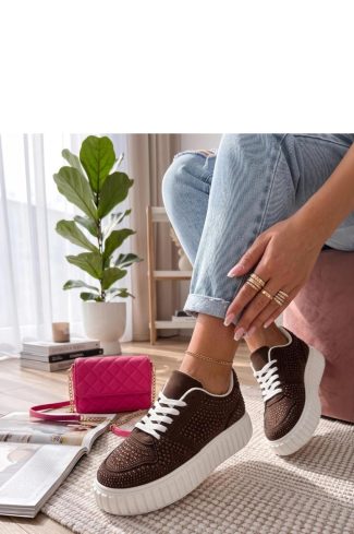 Brown Platform Sneakers...Fabric, Footbed and Platform Height