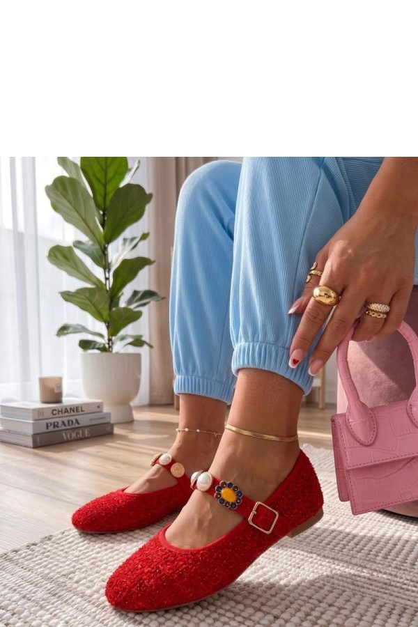 Red Ballet Flats....Fabric, Footbed and Heel Height