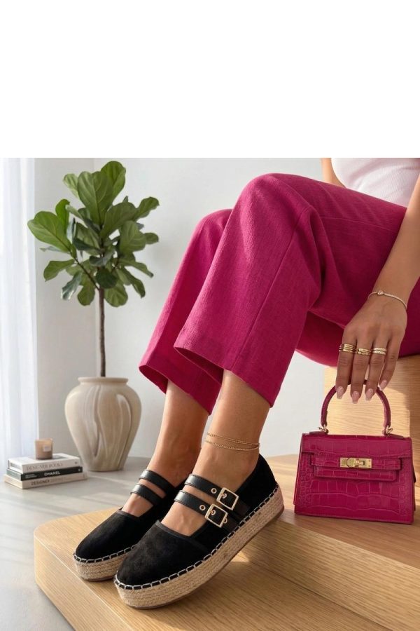 Black Espadrille....Fabric, Footbed and Platform Height