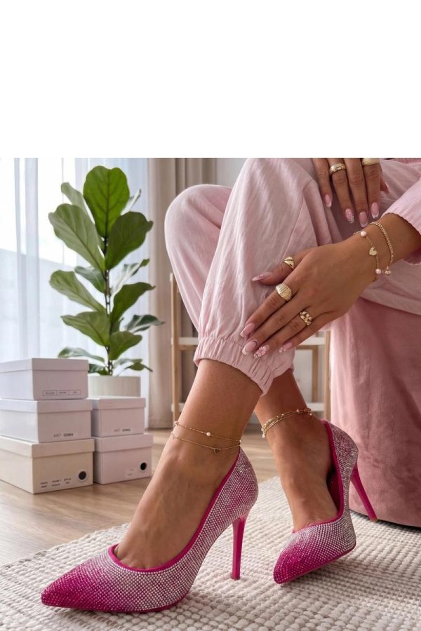 Pink High Heels...Fabric, Footbed and Heel Height