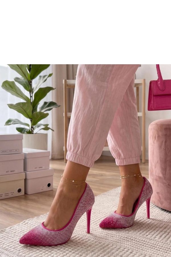 Pink High Heels...Fabric, Footbed and Heel Height