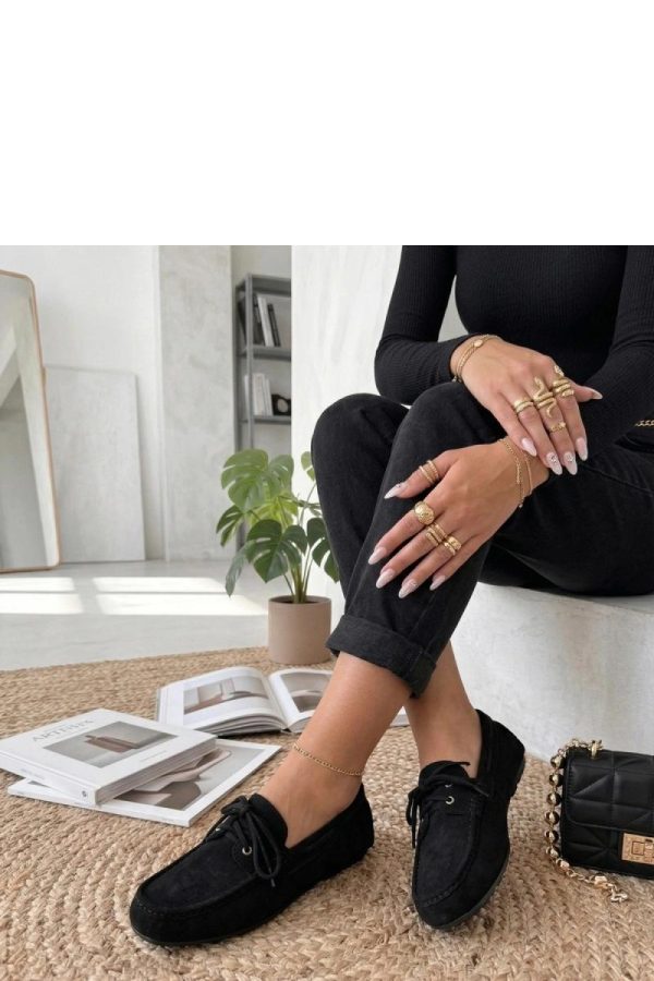 Black Mocassin in Moccasins, Loafers with Fabric and Footbed