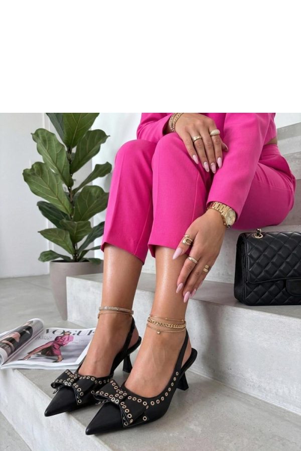 Black High Heels in High Heels with Fabric, Footbed and Heel Height